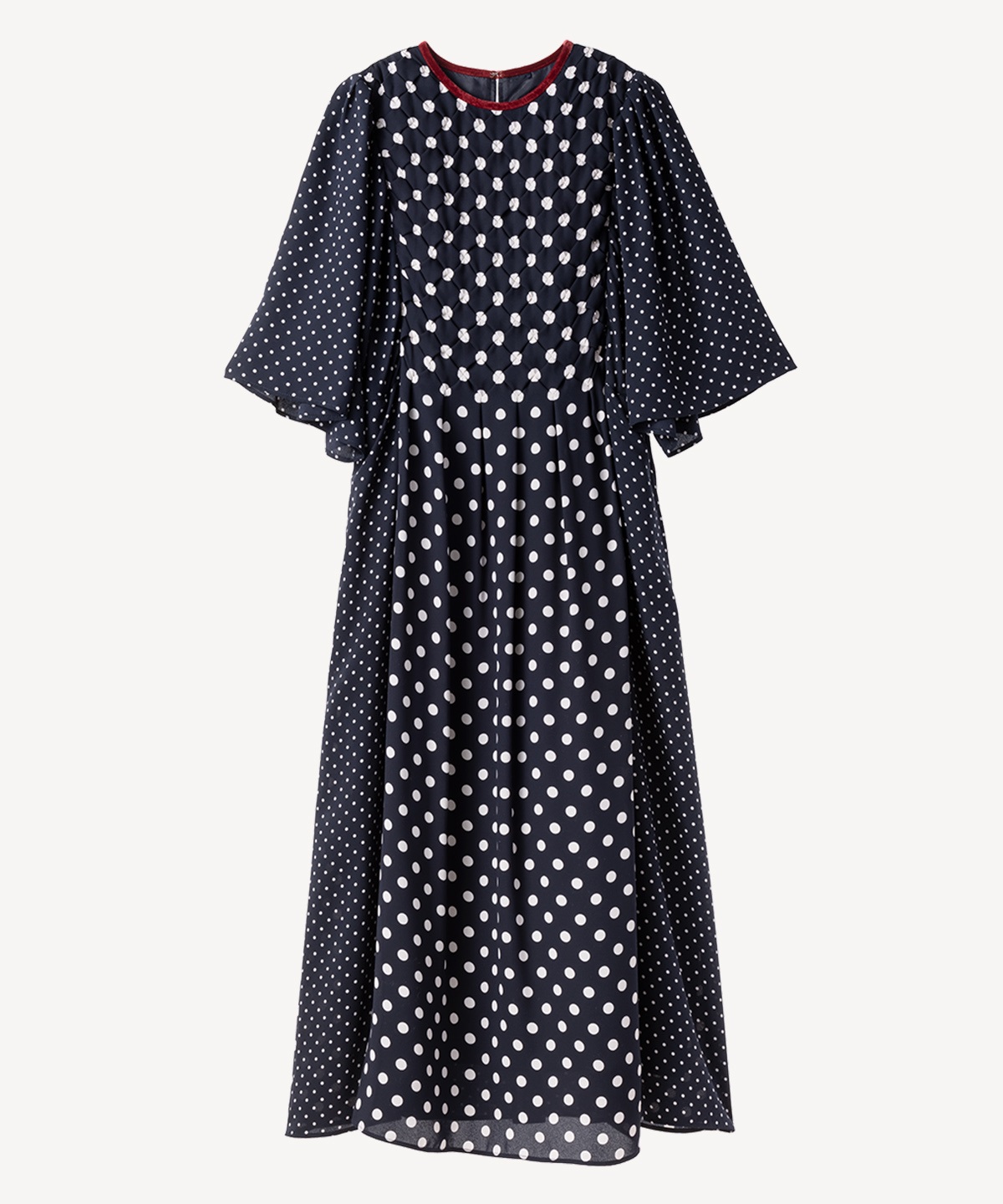 ドットプリントワンピース(navy-36)