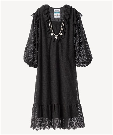 フラワーレースワンピース(black-36)