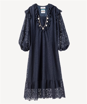 フラワーレースワンピース(navy-36)
