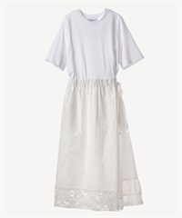 ジャージコンビワンピース(white-36)