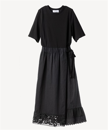 ジャージコンビワンピース(black-36)