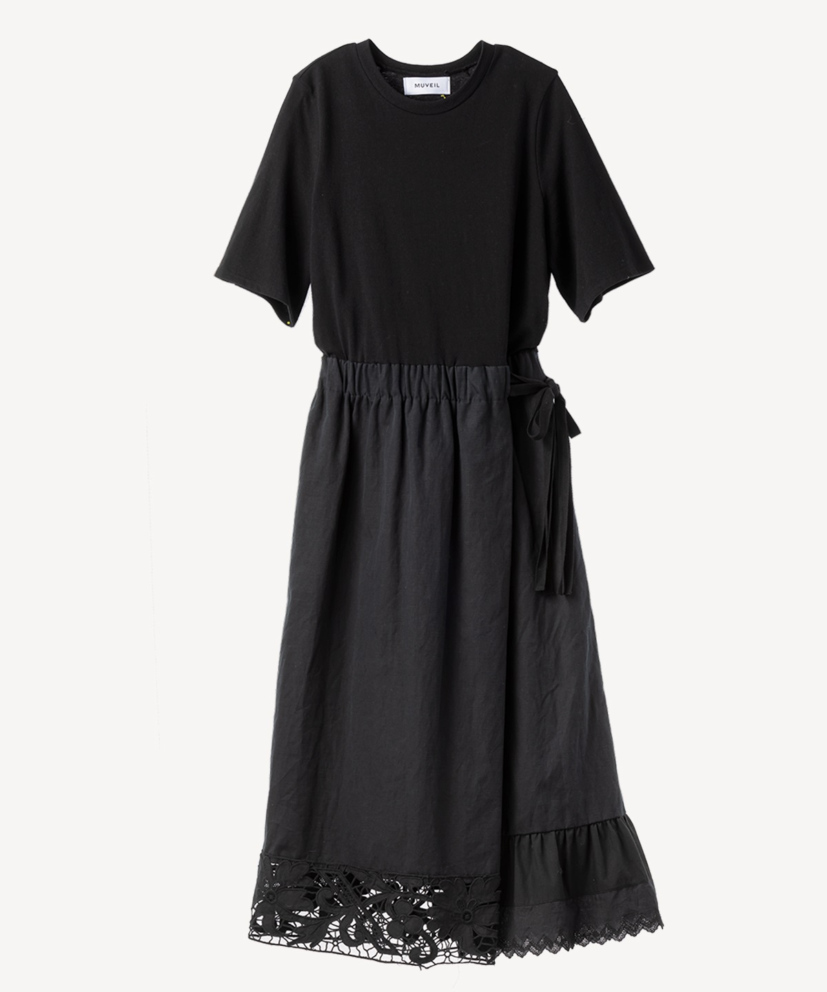 ジャージコンビワンピース(black-36)