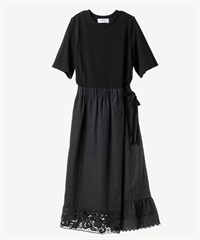 ジャージコンビワンピース(black-36)