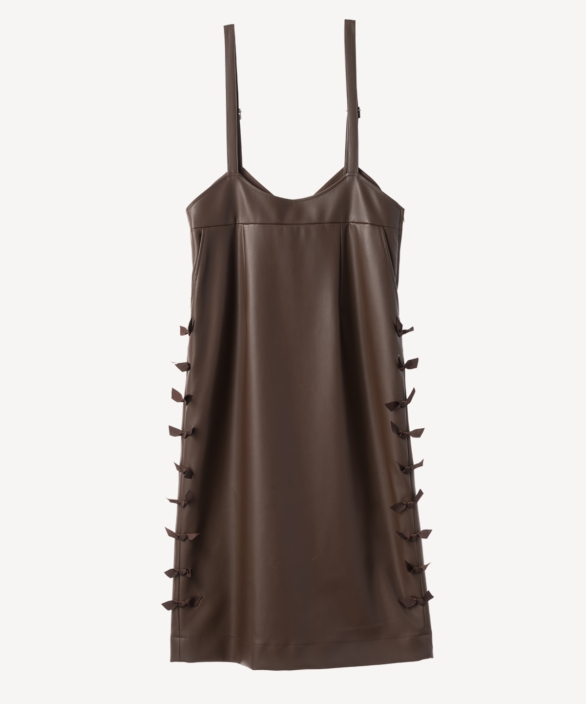 サイドリボンサロペット(dark brown-36)