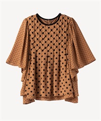 ドットプリントブラウス(brown-36)