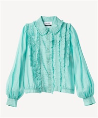 シアーフリルブラウス(mint green-36)