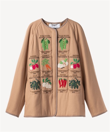 ベジタブル刺繍ジャケット(beige-36)