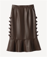 サイドリボンスカート(dark brown-36)