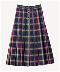 チェックプリーツスカート(navy-36)