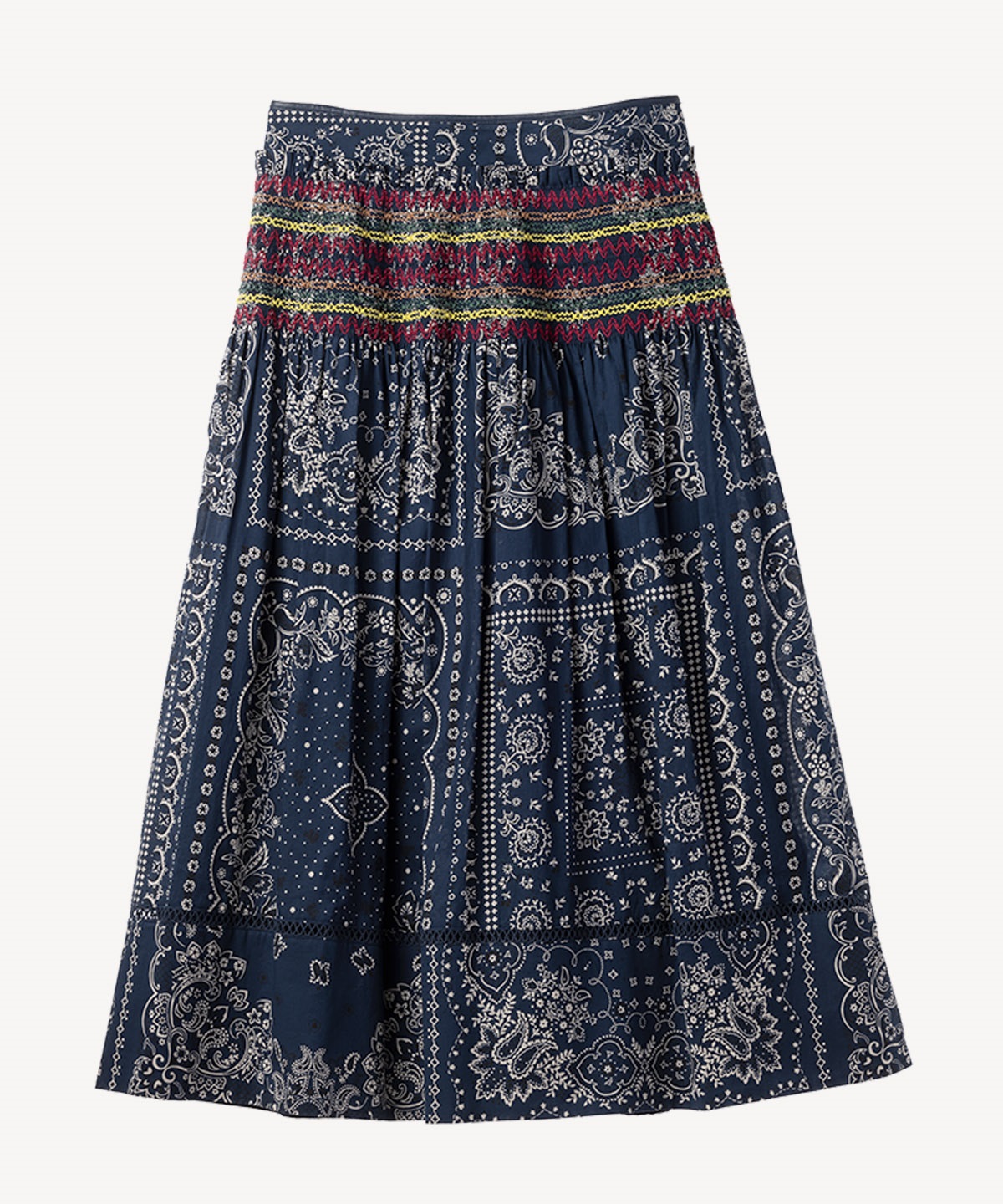 バンダナプリントスカート(navy-36)