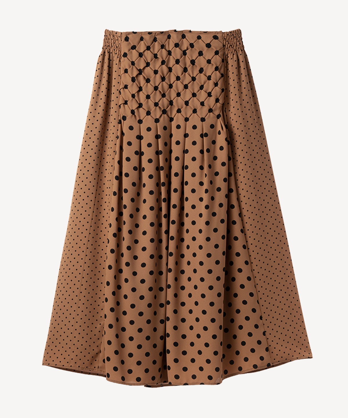 ドットプリントスカート(brown-36)