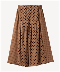 ドットプリントスカート(brown-36)