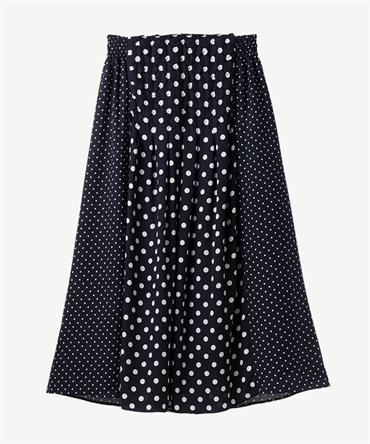 ドットプリントスカート(navy-36)