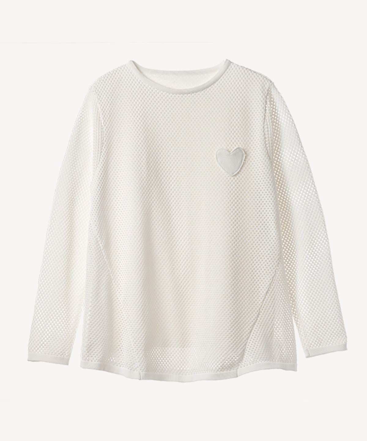 ハートパッチネットプルオーバー(white-36)