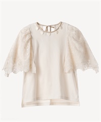 フラワーレースTシャツ(white-36)