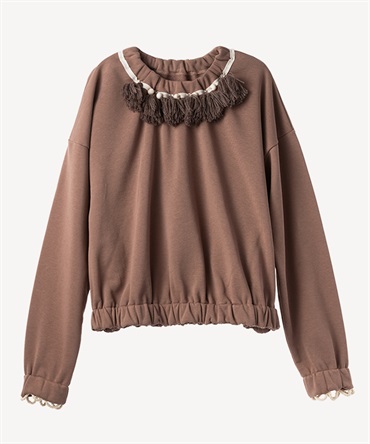 タッセル裏毛プルオーバー(brown-36)
