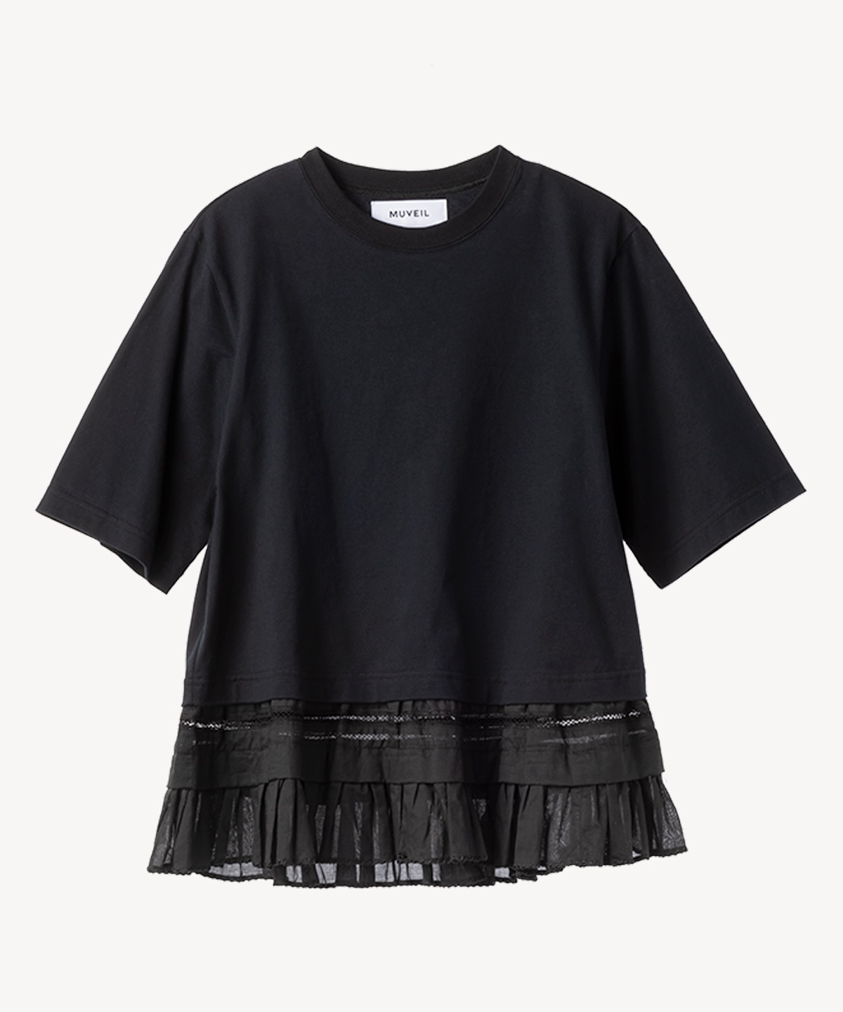 シアーフリルTシャツ(black-36)