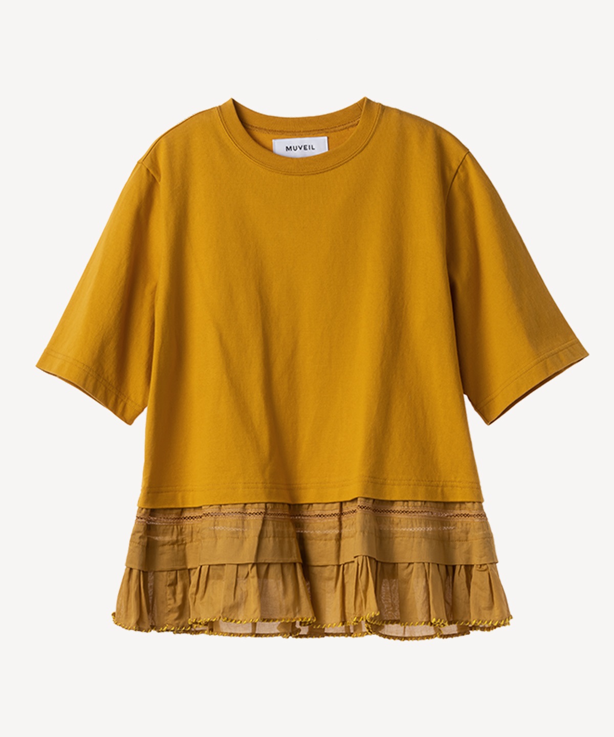 シアーフリルTシャツ(mustard-36)