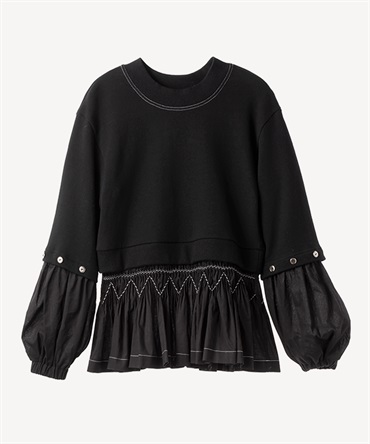 スモッキングカットソー(black-36)