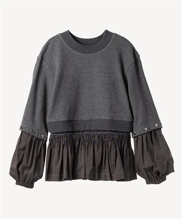 スモッキングカットソー(dark gray-36)