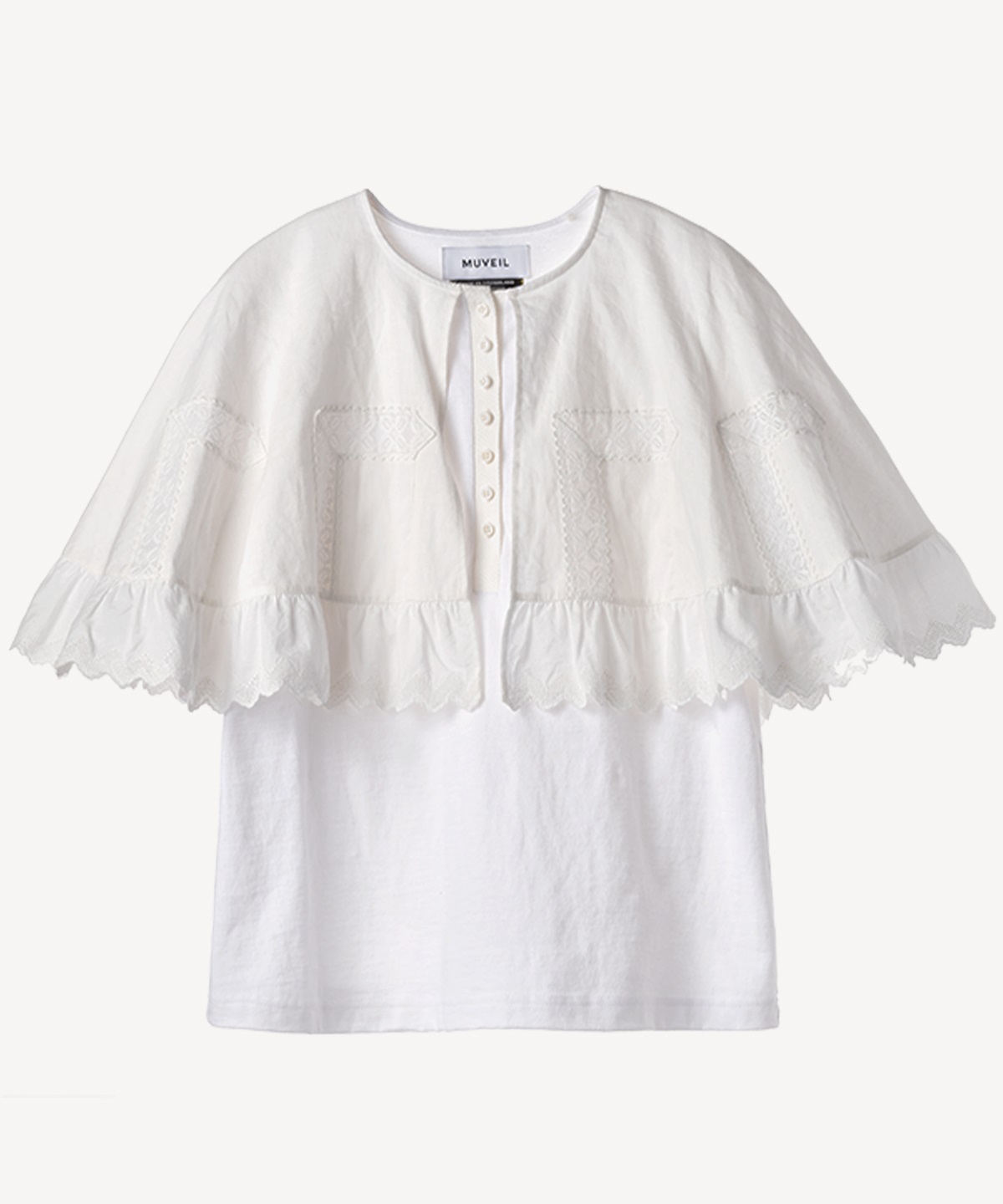 ケープレースカットソー(white-36)