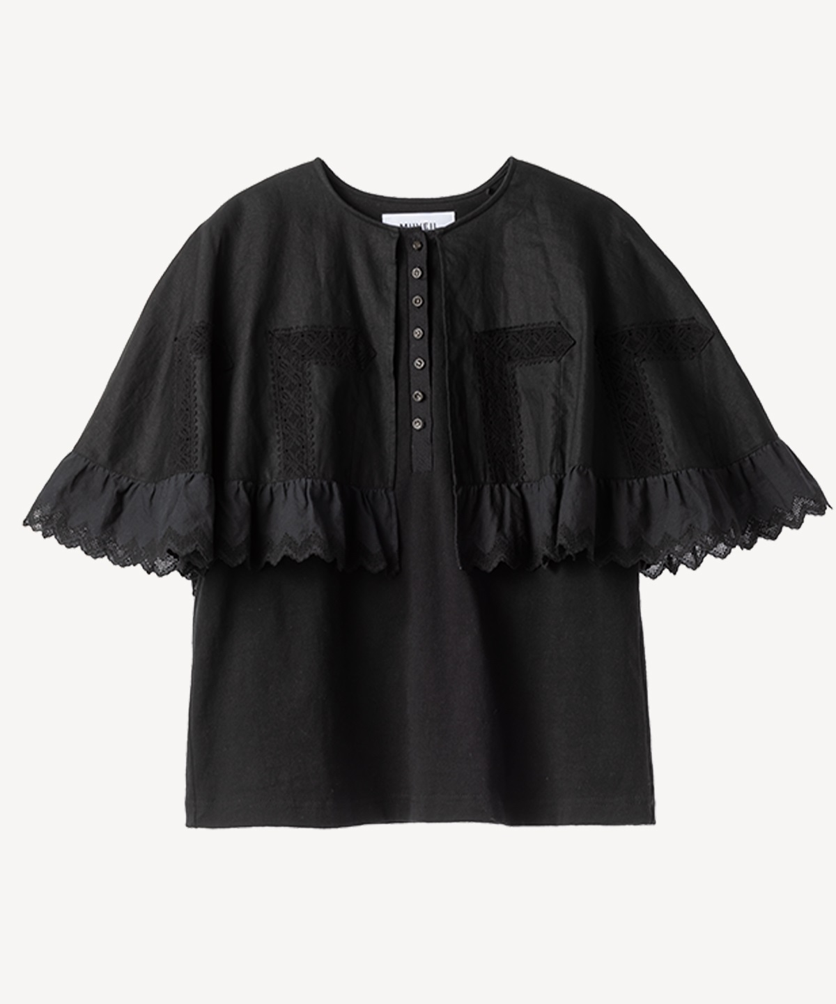 ケープレースカットソー(black-36)