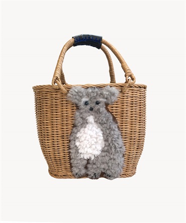 【再販売】シュナウザーカゴバッグ(gray-F)