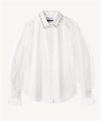 チュールシャツブラウス(white-36)