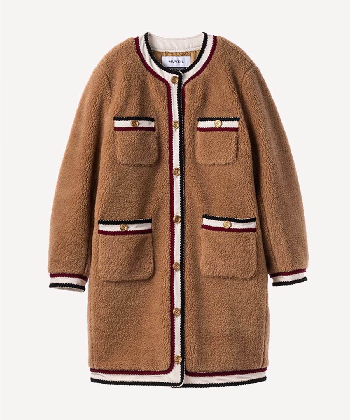 トリミングボアコート(camel-36)