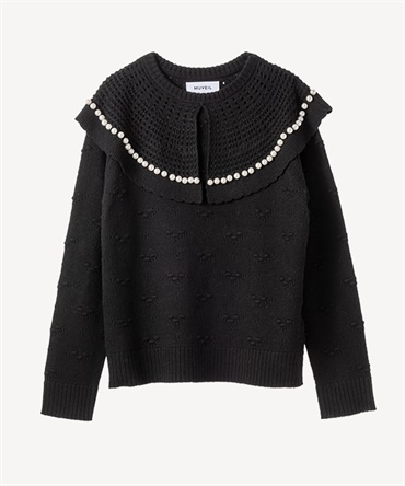 パールニットプルオーバー(black-36)