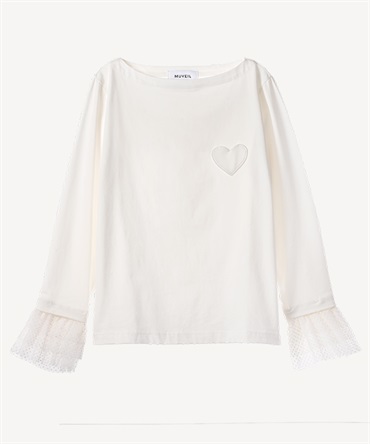 ハートパッチロングスリーブ(white-36)