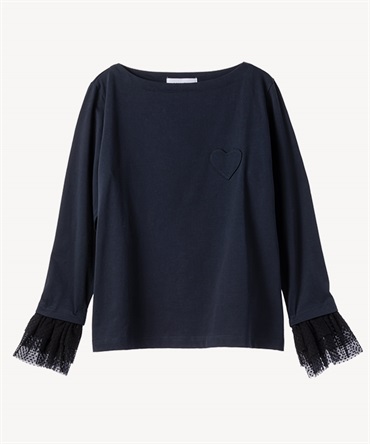 ハートパッチロングスリーブ(navy-36)