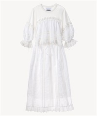 タックレースフリルワンピース(white-36)