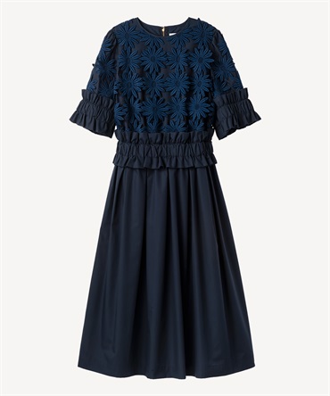 フラワーレースワンピース(navy-36)