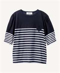 ハートパッチカットソー(navy-36)