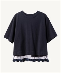 フラワーパーツTシャツ(navy-36)