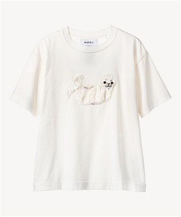 アザラシモチーフTシャツ(white-36)