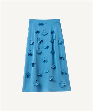 フラワーカットスカート(blue-36)
