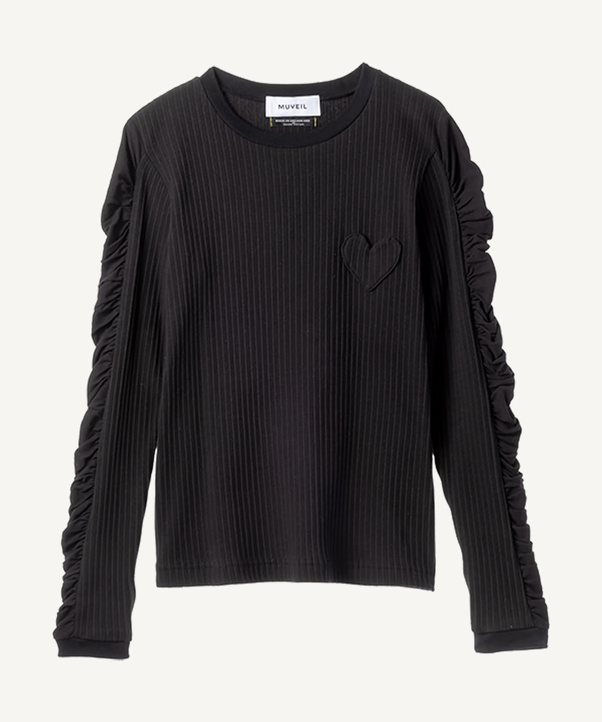 ハートパッチロングスリーブプルオーバー | MUVEIL Online Shop