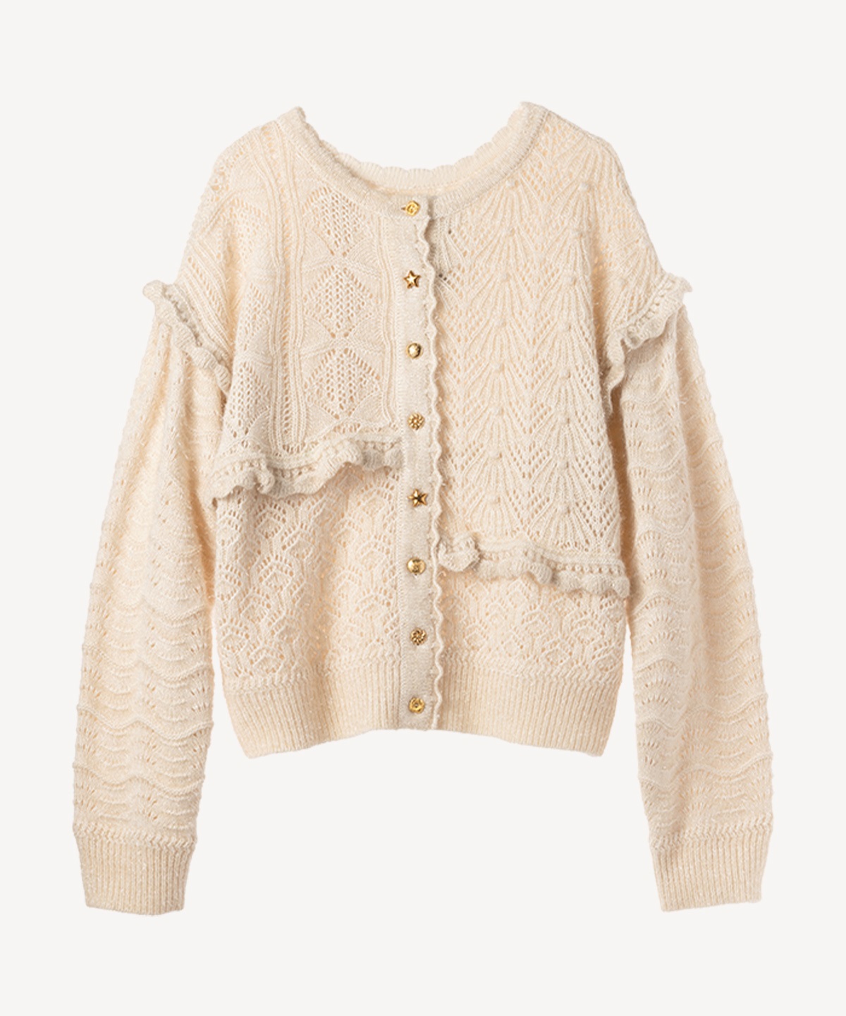 ラメパッチワークカーディガン | MUVEIL Online Shop 