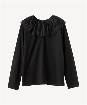 最終お値下げ　新品　MUVEIL レースカラーカットソー　ブラウス　タグ付 LOULOU WILLOUGHBY】サテンドットレースブラウス|allureville OFFICIAL