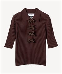 リボン付ポロプルオーバー(brown-36)