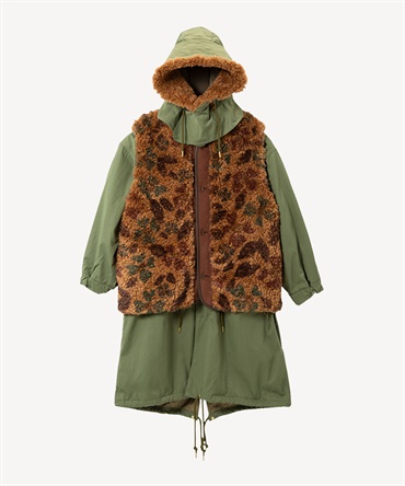 ベスト付きモッズコート(khaki-36)