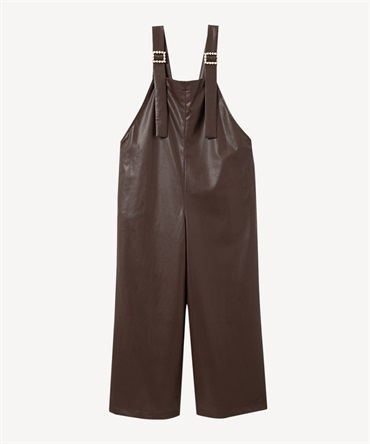 レザーサロペットパンツ(dark brown-36)