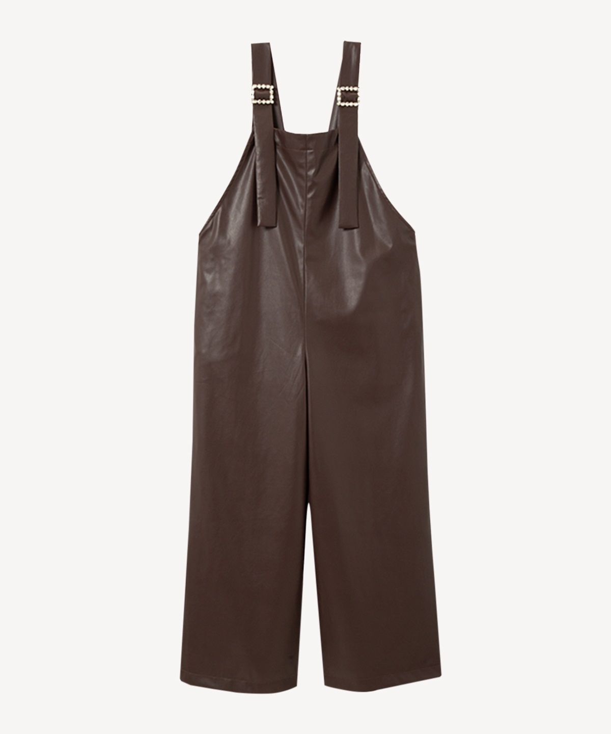 レザーサロペットパンツ(dark brown-36)
