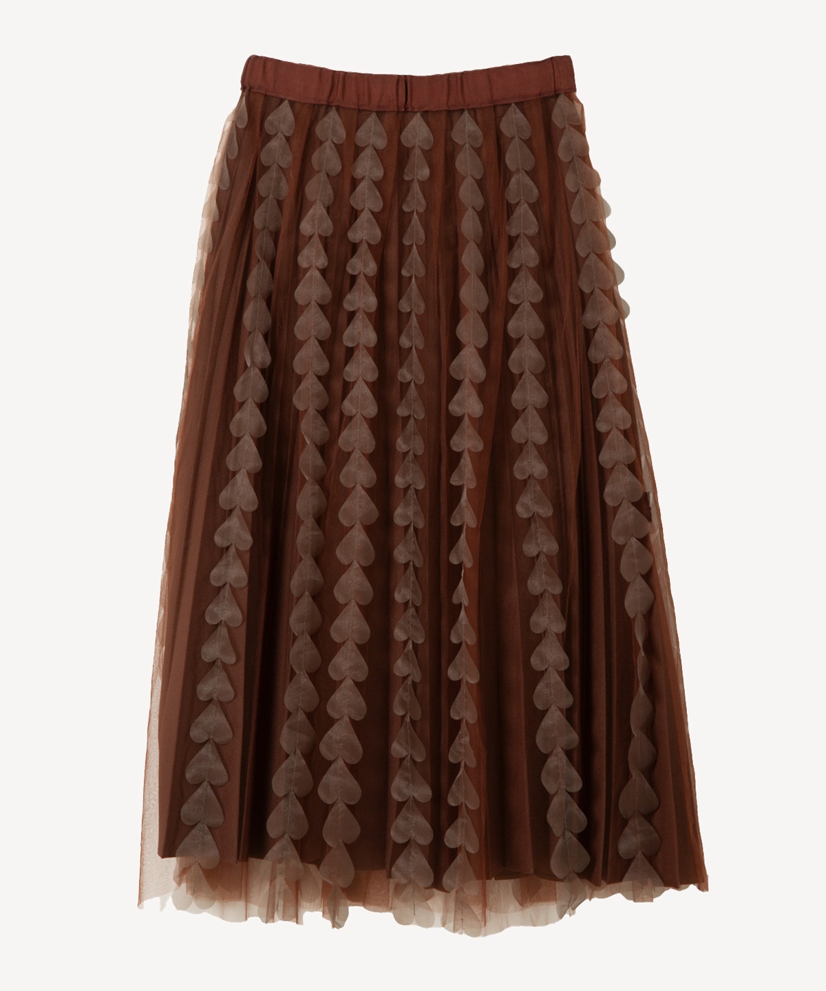ハートフリンジスカート(brown-36)