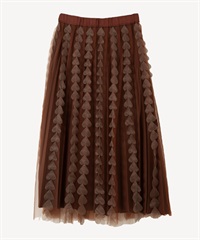 ハートフリンジスカート(brown-36)