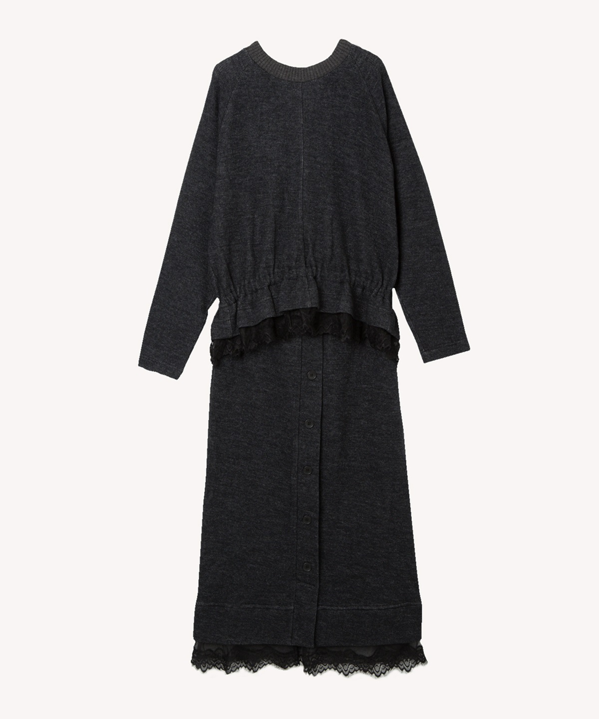 レースニットワンピース(black-36)