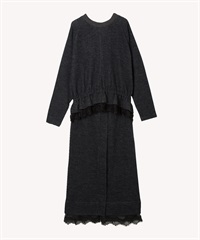 レースニットワンピース(black-36)