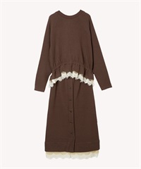 レースニットワンピース(brown-36)